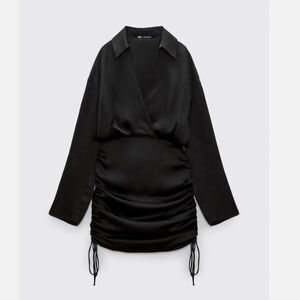 Zara Ruched Satin Effect Dress